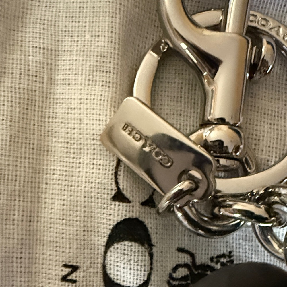 Coach Black Floral Keychain - Picture 3 of 3